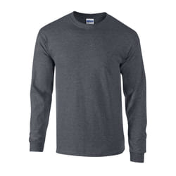 Gildan Unisex Adult Ultra Cotton Jersey Knit Long-Sleeved T-Shirt - S, Dark Heather