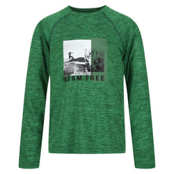Regatta Childrens/Kids Burnlee Roam Free Graphic Print Marl T-Shirt - 3-4 Years, Field Green
