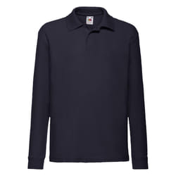 Fruit of the Loom Childrens/Kids Long-Sleeved Polo Shirt - 12-13 Years, Deep Navy
