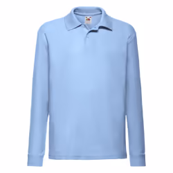 Fruit of the Loom Childrens/Kids Long-Sleeved Polo Shirt - 5-6 Years, Sky Blue