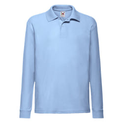 Fruit of the Loom Childrens/Kids Long-Sleeved Polo Shirt - 14-15 Years, Sky Blue