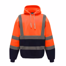 Yoko Mens Hi-Vis Pullover Hoodie - 3XL, Orange/Navy