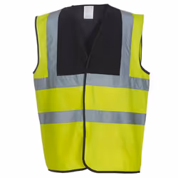 Yoko Mens Band & Brace Hi-Vis Waistcoat - M, Black/Yellow