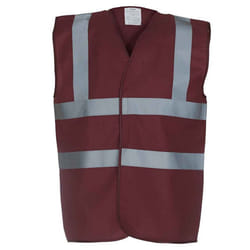 Yoko Mens Band & Brace Hi-Vis Waistcoat - XL, Maroon