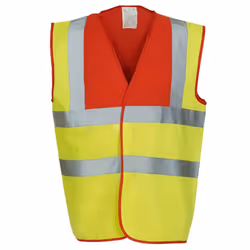 Yoko Mens Band & Brace Hi-Vis Waistcoat - 3XL, Red/Yellow