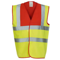 Yoko Mens Band & Brace Hi-Vis Waistcoat - XXL, Red/Yellow