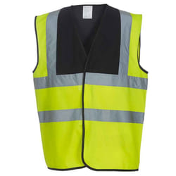 Yoko Mens Band & Brace Hi-Vis Waistcoat - XXL, Black/Yellow
