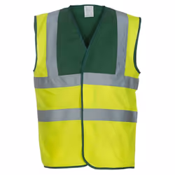Yoko Mens Band & Brace Hi-Vis Waistcoat - XL, Paramedic Green/Yellow