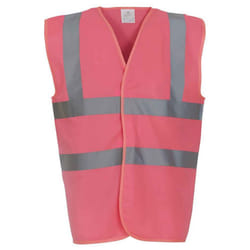 Yoko Mens Band & Brace Hi-Vis Waistcoat - M, Pink
