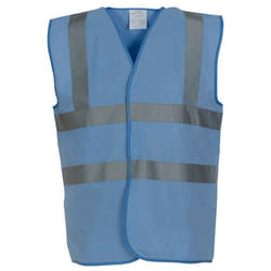 Yoko Mens Band & Brace Hi-Vis Waistcoat - XL, Sky Blue