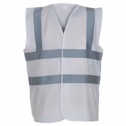 Yoko Mens Band & Brace Hi-Vis Waistcoat - M, White