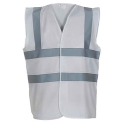 Yoko Mens Band & Brace Hi-Vis Waistcoat - M, White