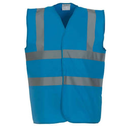 Yoko Mens Band & Brace Hi-Vis Waistcoat - S, Sapphire Blue