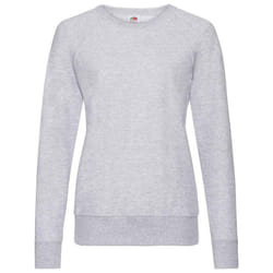 Fruit of the Loom Womens/Ladies Lightweight Lady Fit Raglan Sweatshirt - 10 UK, Heather Grey