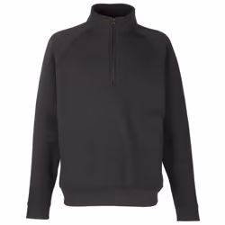 Fruit of the Loom Adults Unisex Classic Zip Neck Sweatshirt - S, Black