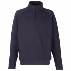 Fruit of the Loom Adults Unisex Classic Zip Neck Sweatshirt - S, Deep Navy