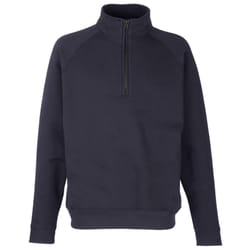 Fruit of the Loom Adults Unisex Classic Zip Neck Sweatshirt - S, Deep Navy