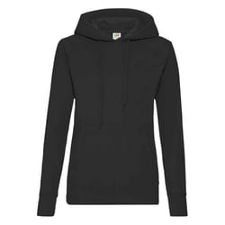 Fruit of the Loom Classic Lady Fit Hooded Sweatshirt - XS, Black