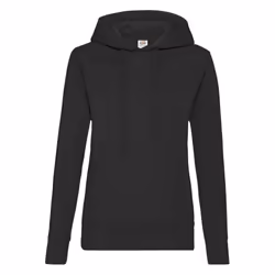 Fruit of the Loom Classic Lady Fit Hooded Sweatshirt - XL, Black