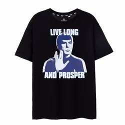 Star Trek Mens Live Long And Prosper T-Shirt - XXL, Black