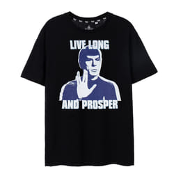 Star Trek Mens Live Long And Prosper T-Shirt - XXL, Black