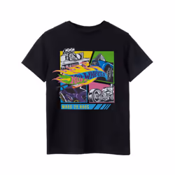 Hot Wheels Boys Made To Race Neon T-Shirt - 9-10 Years, Black