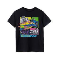 Hot Wheels Boys Made To Race Neon T-Shirt - 9-10 Years, Black