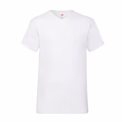 Fruit of the Loom Mens Valueweight Plain V Neck T-Shirt - S, White