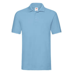Fruit of the Loom Mens Premium Pique Polo Shirt - L, Sky Blue
