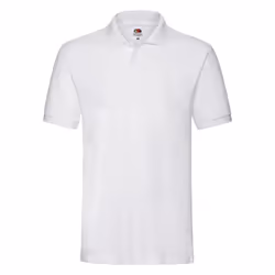 Fruit of the Loom Mens Premium Pique Polo Shirt - XXL, White