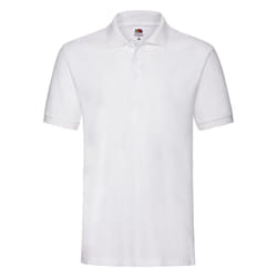 Fruit of the Loom Mens Premium Pique Polo Shirt - XXL, White