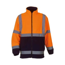 Yoko Unisex Adult Heavyweight Hi-Vis Fleece Jacket - S, Orange/Navy