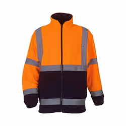Yoko Unisex Adult Heavyweight Hi-Vis Fleece Jacket - XXL, Orange/Navy