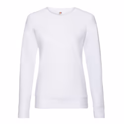 Fruit of the Loom Womens/Ladies Lightweight Lady Fit Raglan Sweatshirt - 10 UK, White