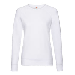 Fruit of the Loom Womens/Ladies Lightweight Lady Fit Raglan Sweatshirt - 10 UK, White