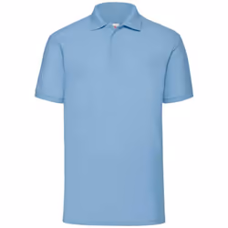 Fruit of the Loom Mens Pique Polo Shirt - 3XL, Sky Blue