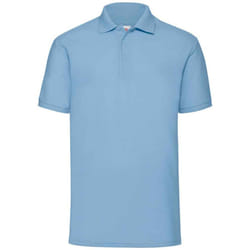 Fruit of the Loom Mens Pique Polo Shirt - 3XL, Sky Blue
