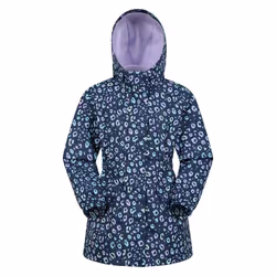 Mountain Warehouse Childrens/Kids Dale Leopard Print Lightweight Waterproof Jacket - 9-10 Years, Dusky Purple