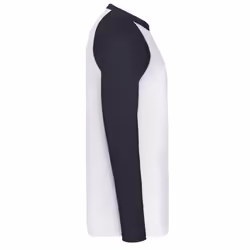 Fruit of the Loom Mens Contrast Long-Sleeved Baseball T-Shirt - M, White/Deep Navy
