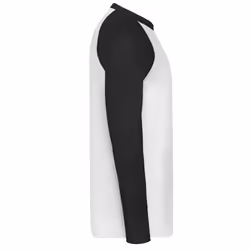 Fruit of the Loom Mens Contrast Long-Sleeved Baseball T-Shirt - S, White/Black