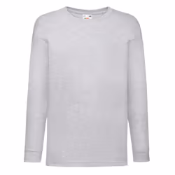 Fruit of the Loom Childrens/Kids Valueweight Heather Long-Sleeved T-Shirt - 14-15 Years, Grey