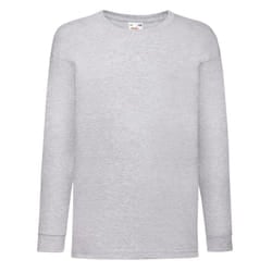 Fruit of the Loom Childrens/Kids Valueweight Heather Long-Sleeved T-Shirt - 14-15 Years, Grey