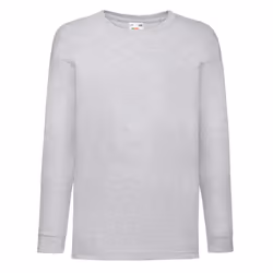Fruit of the Loom Childrens/Kids Valueweight Heather Long-Sleeved T-Shirt - 12-13 Years, Grey