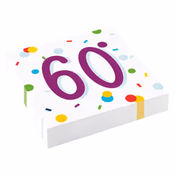 Amscan Confetti 60th Birthday Napkins (Pack of 20)