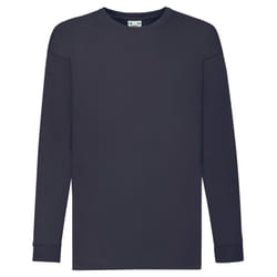Fruit of the Loom Childrens/Kids Valueweight Plain Long-Sleeved T-Shirt - 3-4 Years, Deep Navy