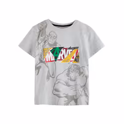Marvel Avengers Boys Comic Collage T-Shirt - 7-8 Years, Grey
