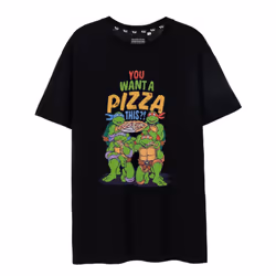 Teenage Mutant Ninja Turtles Mens You Want A Pizza This T-Shirt - 3XL, Black