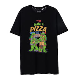 Teenage Mutant Ninja Turtles Mens You Want A Pizza This T-Shirt - 3XL, Black