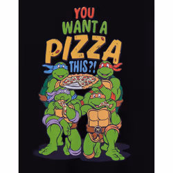 Teenage Mutant Ninja Turtles Mens You Want A Pizza This T-Shirt - 3XL, Black