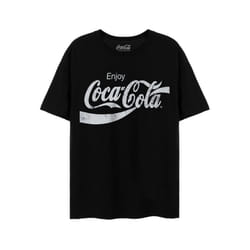 Coca-Cola Unisex Adult Distressed Logo T-Shirt - XL, Black
